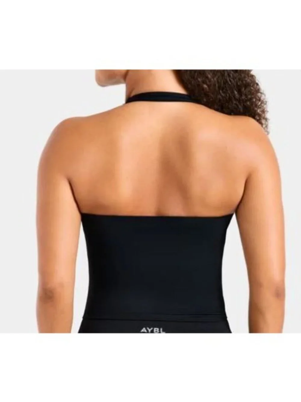 Aybl Enhance Seamless Halterneck Top Women Size Small NWT Black Work Out Gym